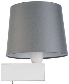 Φωτιστικό Τοίχου - Απλίκα Chillin 8200 1xE27 max 40W Grey-White Nowodvorski Metal, Fabric