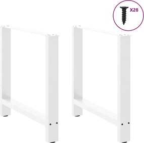 vidaXL Πόδια Τραπεζαρίας 2 τεμ. Λευκά 70x(72-73) εκ. Ατσάλι