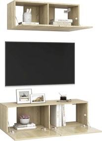 vidaXL Έπιπλα Τηλεόρασης Σετ 2 Τεμαχίων Sonoma Δρυς από Επεξ. Ξύλο