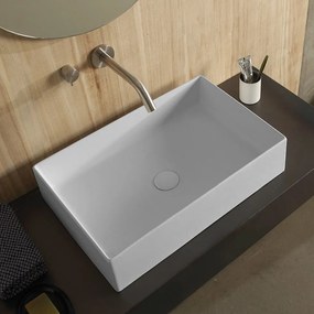 Scarabeo Teorema 60 5101-301 White Matt Πορσελάνινος Νιπτήρας Μπάνιου Επιτραπέζιος 60x40 cm