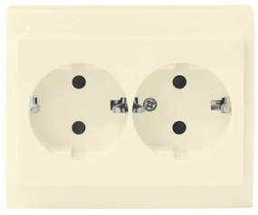 Πρίζα Διπλή Σούκο 16Α Πλήρης Lumen-15-0132-Μπεζ 15-0132