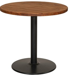 Στρογγυλό Μεταλλικό Τραπέζι Με Επιφάνεια Ξύλο Πεύκου  80 x 73(h)cm