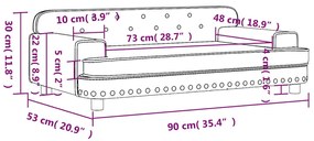 vidaXL Καναπές Παιδικός Μαύρο 90x53x30 εκ. από Βελούδο