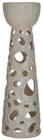 Κηροπήγιο Διάτρητο 3-70-078-0023 10Χ36 Beige Inart Ceramic