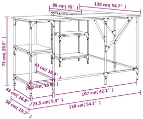 ΓΡΑΦΕΙΟ SONOMA ΔΡΥΣ 139 X 139 X 75 ΕΚ. ΑΠΟ ΕΠΕΞΕΡΓΑΣΜΕΝΟ ΞΥΛΟ 837593