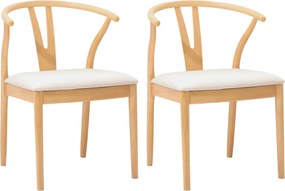 vidaXL Καρέκλα τραπεζαρίας 2 pcs Φυσικό και Ανοιχτό