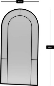 Cheval Mirror Rounda - Black Black