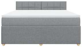 ΚΡΕΒΑΤΙ BOXSPRING ΜΕ ΣΤΡΩΜΑ ΑΝΟΙΧΤΟ ΓΚΡΙ 180X200 ΕΚ. ΥΦΑΣΜΑΤΙΝΟ 3287535