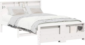 vidaXL Σκελετός Κρεβατιού Λευκό 120 x 200 cm Επεξεργασμένο ξύλο