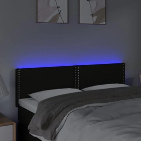 Κεφαλάρι Κρεβατιού LED Μαύρο 144x5x78/88 εκ. Υφασμάτινο 3121472