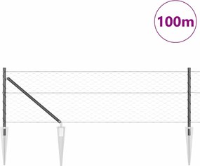 vidaXL Στύλος Περιφράξεων Γκρι 100 x 0,6 μ (50 μμ πλέγμα)