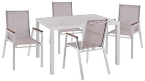 Intrahome ΣΕΤ 5 ΤΜΧ ΑΛΟΥΜΙΝΙΟΥ ΜΕ ΤΡΑΠΕΖΙ 120Χ80Χ75,5Υ ΛΕΥΚΟ intraho-0008441