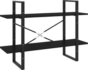 vidaXL Βιβλιοθήκη με 2 Ράφια Μαύρη 100 x 30 x 70 εκ. από Επεξ. Ξύλο