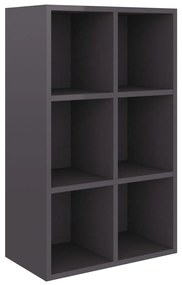 vidaXL Ραφιέρα / Βιβλιοθήκη Γυαλιστερό Γκρι 66x30x97,8 εκ. Μοριοσανίδα