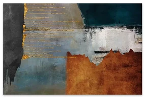 Πίνακας σε καμβά &quot;Abstract Retro&quot; Megapap ψηφιακής εκτύπωσης 140x70x3εκ.