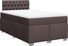 vidaXL Κρεβάτι Boxspring με Στρώμα Σκούρο Καφέ 120x200 εκ. Υφασμάτινο
