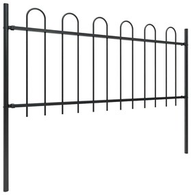 vidaXL Φράχτης Κήπου με Κορυφή από Ατσάλι 1603,5 x 80 εκ. Μαύρος