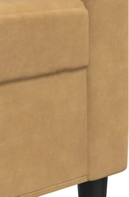 vidaXL Πολυθρόνες Σετ 3 Τεμαχίων Καφέ από Βελούδο με Μαξιλάρια