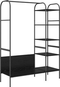 vidaXL Ράφι Ρούχων με ράφι Μαύρο 120 x 44 x 160 εκ Επεξεργασμένο ξύλο