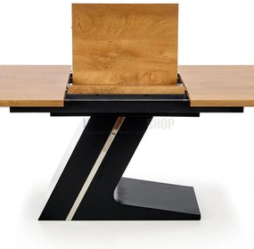Gusto Ανοιγομένη Τραπεζαρία Μπεζ / Μαύρο 160-220x90x75