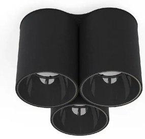 Σποτ Φωτιστικό Οροφής Τριπλό Ατσάλι Eye Tone H13 Φ18 Nowodvorski-8091-Μαύρο 8091