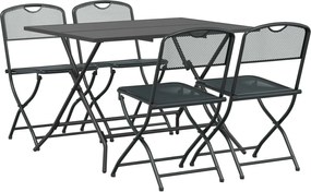 vidaXL Σετ Εξωτερικών Επίπλων 5 pcs Ανθρακί Σίδηρος και Χάλυβας