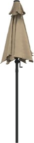 vidaXL Ομπρέλα Χρώμα Taupe 200 x 224 εκ. Αλουμινίου