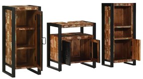 vidaXL Σετ Επίπλων Μπάνιου με συρτάρι 3 pcs Στερεό Ανακτηθέν Ξύλο