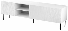 Τραπέζι Tv Charlotte K103, Άσπρο, Μαύρο, Ο αριθμός των θυρών: 4, 190x60x41cm, 43 kg | Epipla1.gr