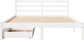 vidaXL Σκελετός Κρεβ. Χωρίς Στρώμα Λευκό 120x190 εκ Μασίφ Πεύκο