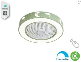 Ανεμιστήρας Οροφής LED Με Τηλεχειριστήριο 50W Μέντα Dimmable Φ50 02-00147 Lineme-02-00147-Σιέλ/Βεραμάν/Μέντα 02-00147