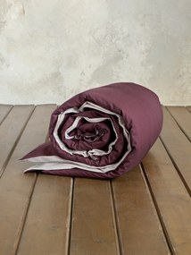 Παπλωματοθήκη Μονή Colors - Oat Beige / Deep Bordeaux - Nima Home