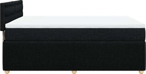 vidaXL Κρεβάτι Boxspring με Στρώμα Μαύρο 140x200 εκ. Υφασμάτινο