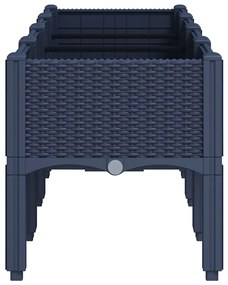 vidaXL Ζαρντινιέρα Κήπου με Πόδια Μπλε Γκρι 160x40x42 εκ. Πολυπροπυλένιο