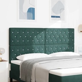 vidaXL Βελούδινο Κεφαλάρι Argyle Σκούρο πράσινο 180 cm Βελούδο