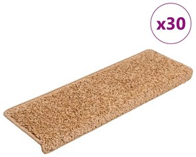 Πατάκια Σκαλιών 30 τεμ. Μπεζ Ορθογώνια Άκρη 65x21x4 εκ.