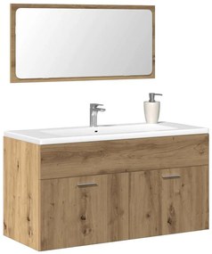 Ντουλάπι μπάνιου με καθρέφτη Ξύλο Τεχνικής Δρυς