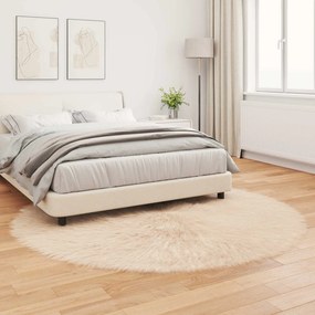 vidaXL Χαλί από τεχνητό πρόβειο δέρμα TAFALLA Μπεζ Ø 160 cm