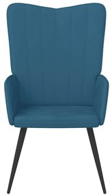 vidaXL Πολυθρόνα Relax Μπλε Βελούδινη