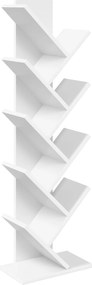 vidaXL Βιβλιοθήκη Δέντρου 6-Επιπέδων 30 x 18 x 100 εκ Λευκό