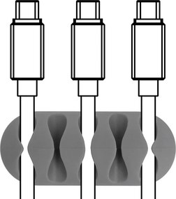 POWERTECH Οργανωτής καλωδίων σιλικόνης TIES-011, 5 καλωδίων, 6τμχ