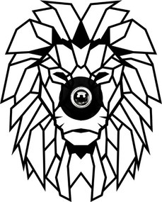 Απλίκα τοίχου Lion Megapap E27 MDF χρώμα μαύρο 39x12x49εκ.