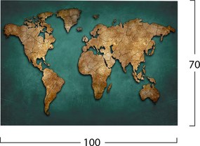 ΠΙΝΑΚΑΣ ΚΑΜΒΑΣ WORLD MAP HM7197.01 100X3X70 εκ.
