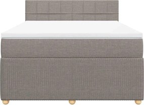 vidaXL Κρεβάτι Boxspring με Στρώμα Taupe 160x200 εκ. Υφασμάτινο