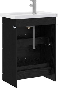 vidaXL Σετ Επίπλων Μπάνιου Μαύρη Δρυς 61 x 40 x 84,5 εκ