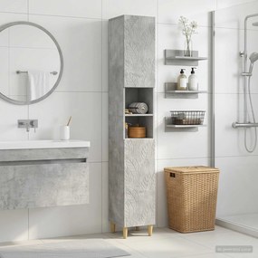 vidaXL Ντουλάπι Μπάνιου με Ανοιχτό Ράφι DELFT Γκρι Σκυροδέματος