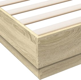 vidaXL Πλαίσιο Κρεβατιού Sonoma Δρυς 150x200 εκ. Επεξεργασμένο Ξύλο