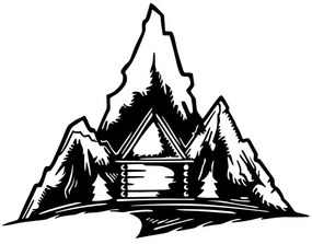 Διακοσμητικό Τοίχου Everest 899SKL2528 70x52cm Black Wallity Μέταλλο