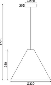 Κρεμαστό φωτιστικό WALNUT 1ΧE27 D33xh180cm σε απόχρωση ξύλου
