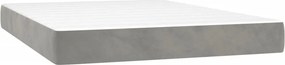 vidaXL Κρεβάτι Boxspring με Στρώμα&amp;LED Αν. Γκρι 140x190 εκ. Βελούδινο